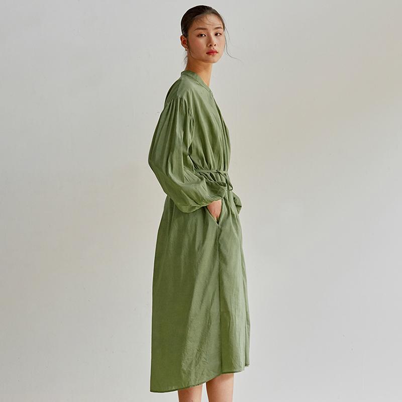 Spring Women Plus Size Long Sleeve Pullover Stand  Dress