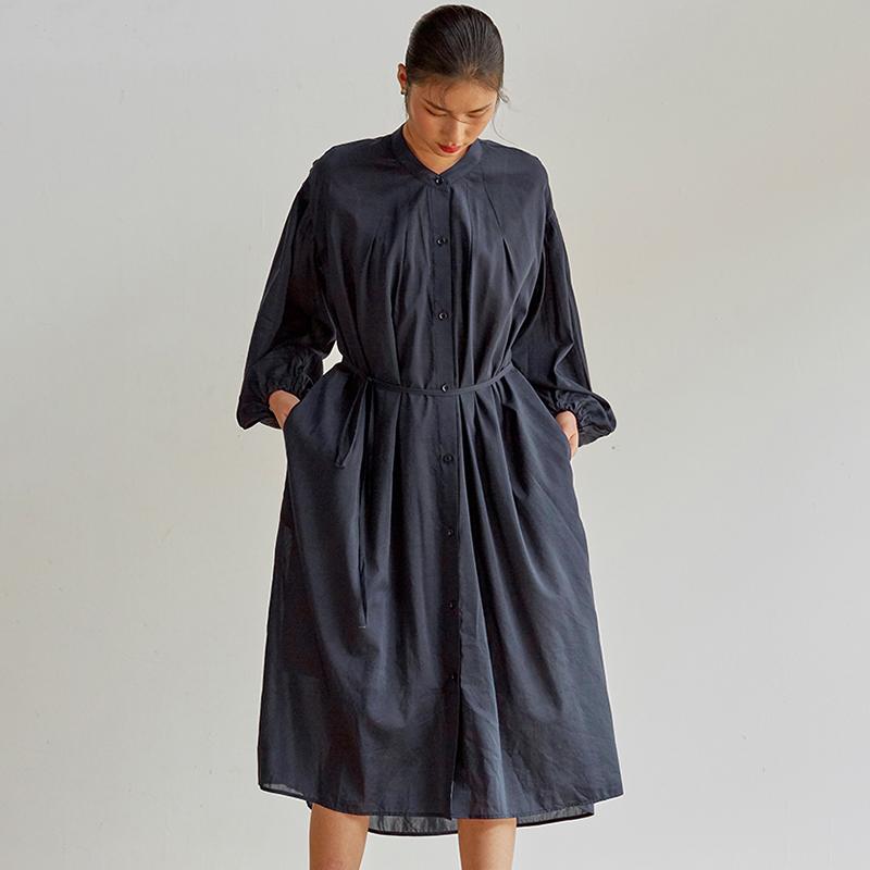 Spring Women Plus Size Long Sleeve Pullover Stand  Dress