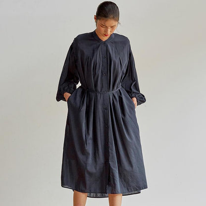 Spring Women Plus Size Long Sleeve Pullover Stand  Dress