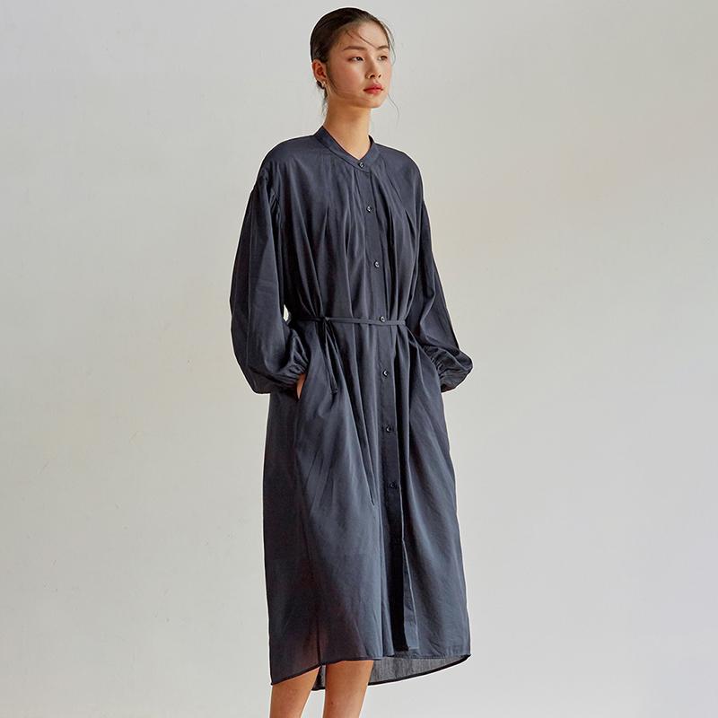 Spring Women Plus Size Long Sleeve Pullover Stand  Dress