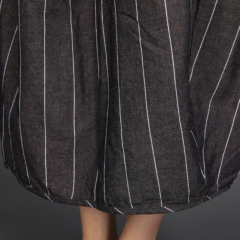 Stripe Baggy Women Elastic Waist Loose Skirt