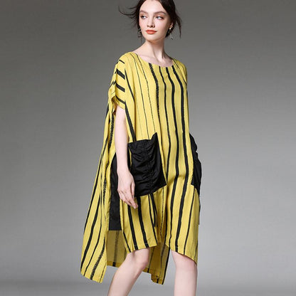 Striped Print Summer Plus Size Dress