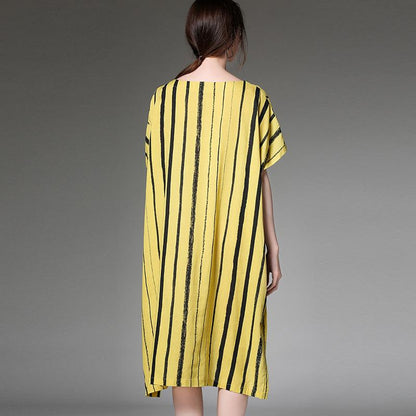 Striped Print Summer Plus Size Dress