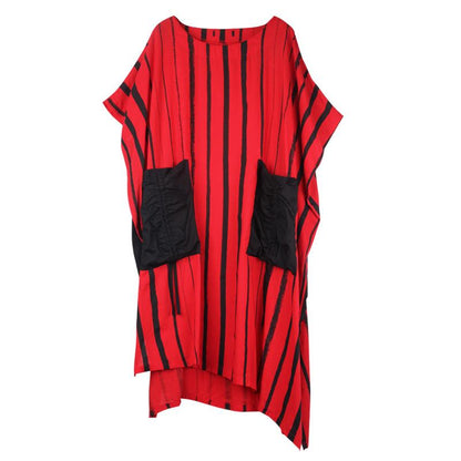 Striped Print Summer Plus Size Dress