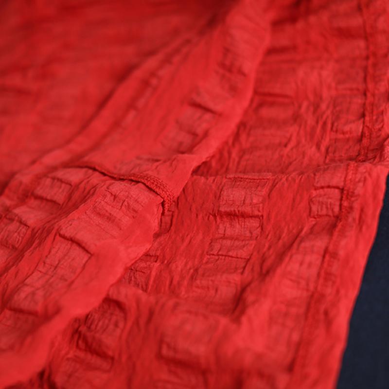 Striped Short Sleeve Cotton Round Neck Blouse