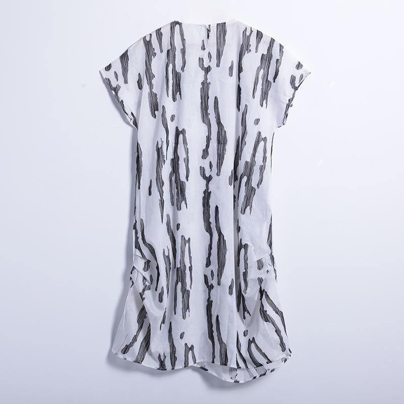 Summer Casual Mid-Calf Pullover Loose Short Sleeve  Dress