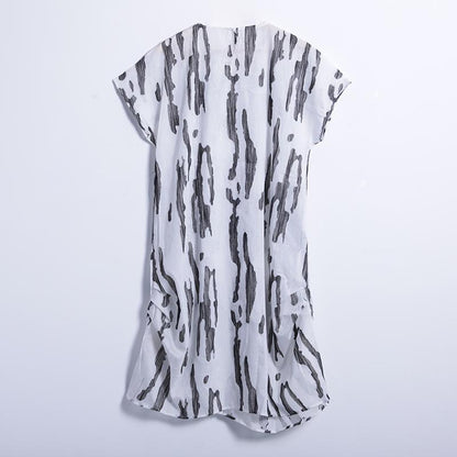 Summer Casual Mid-Calf Pullover Loose Short Sleeve  Dress
