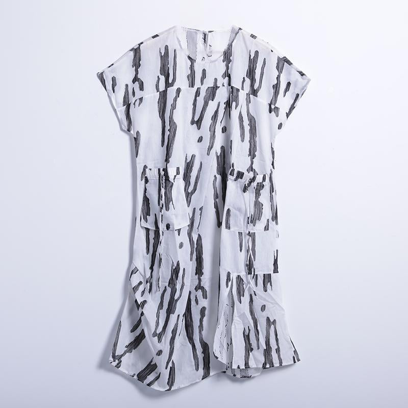 Summer Casual Mid-Calf Pullover Loose Short Sleeve  Dress