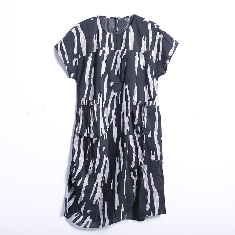 Summer Casual Mid-Calf Pullover Loose Short Sleeve  Dress