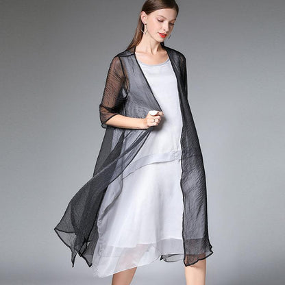 Summer Casual Short Sleeve Plus Size Coat