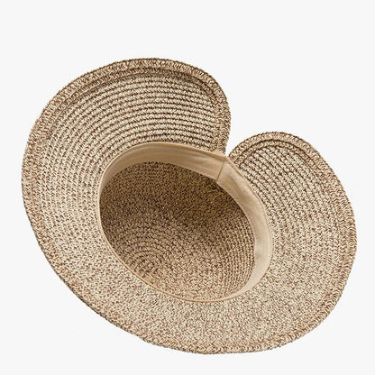 Summer Casual Solid Straw Bow Hat