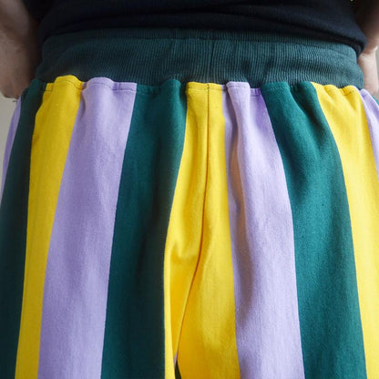 Summer Colored Stripes Casual Loose Shorts