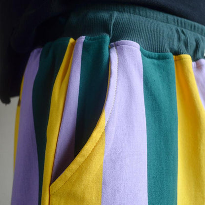 Summer Colored Stripes Casual Loose Shorts