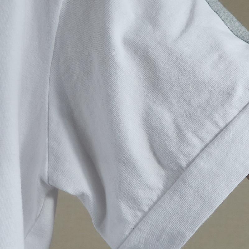 Summer Cotton Letter Spliced Short Sleeve T-shirt