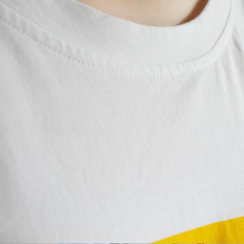 Summer Cotton New Literary Print Half Shirt