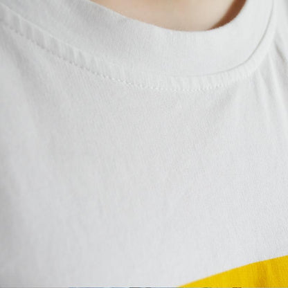 Summer Cotton New Literary Print Half Shirt