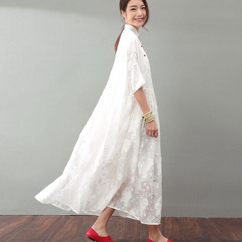 Summer Elegant Jacquard Lace Women Dress