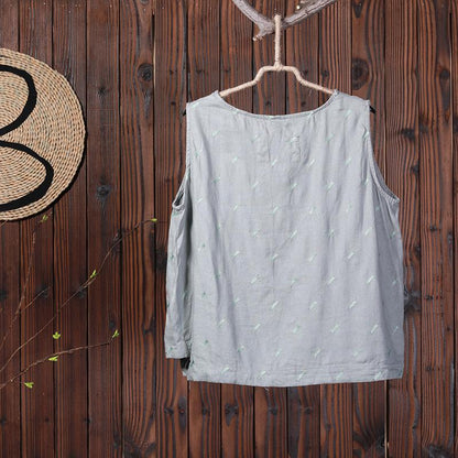 Summer Embroidery Casual Loose Comfortable Vest