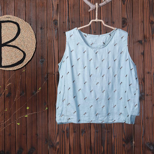 Summer Embroidery Casual Loose Comfortable Vest