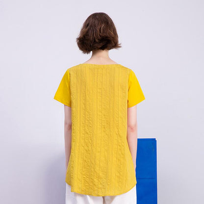 Summer Fashion Cotton Stiped Short Blouse