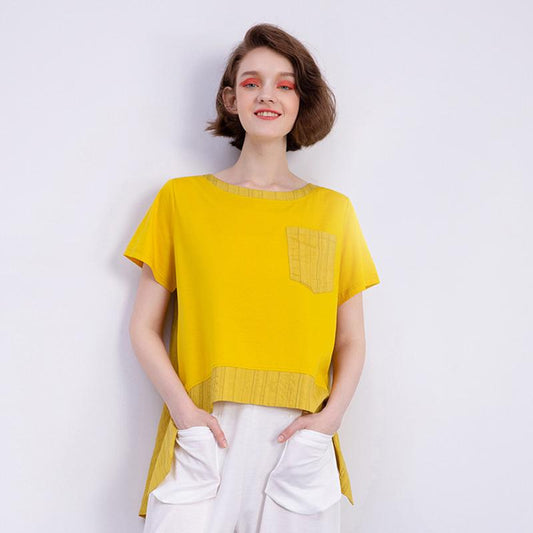 Summer Fashion Cotton Stiped Short Blouse