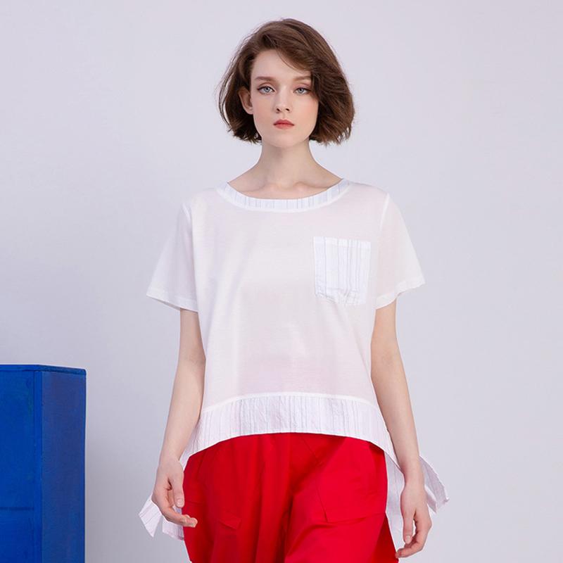 Summer Fashion Cotton Stiped Short Blouse