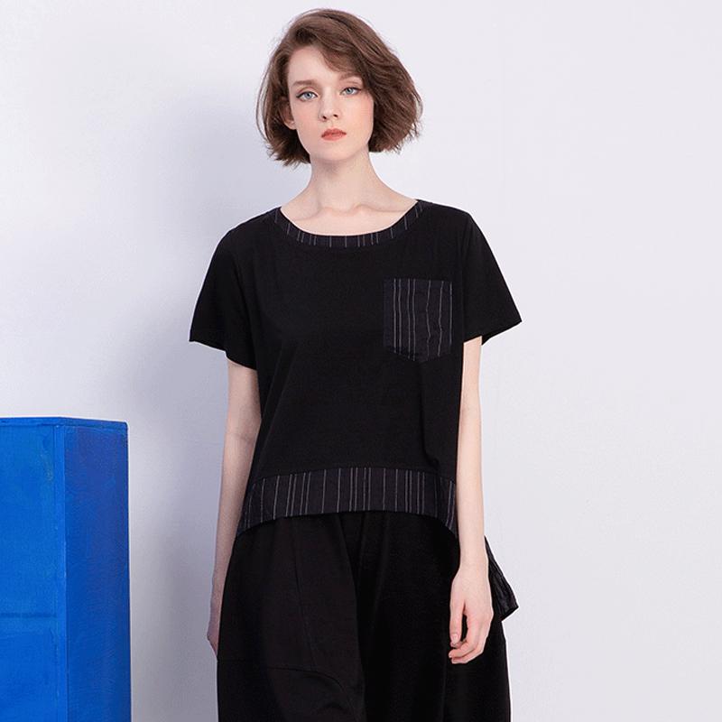 Summer Fashion Cotton Stiped Short Blouse