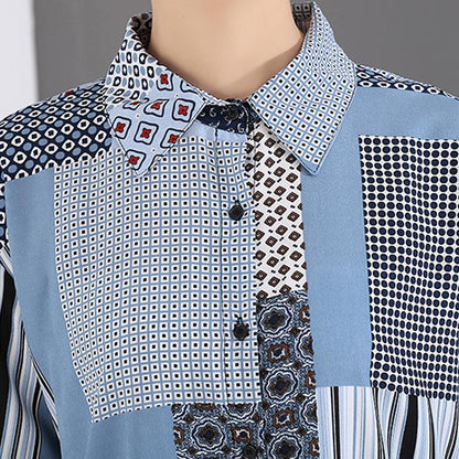 Summer Fashion Loose Printed Shirt Dress