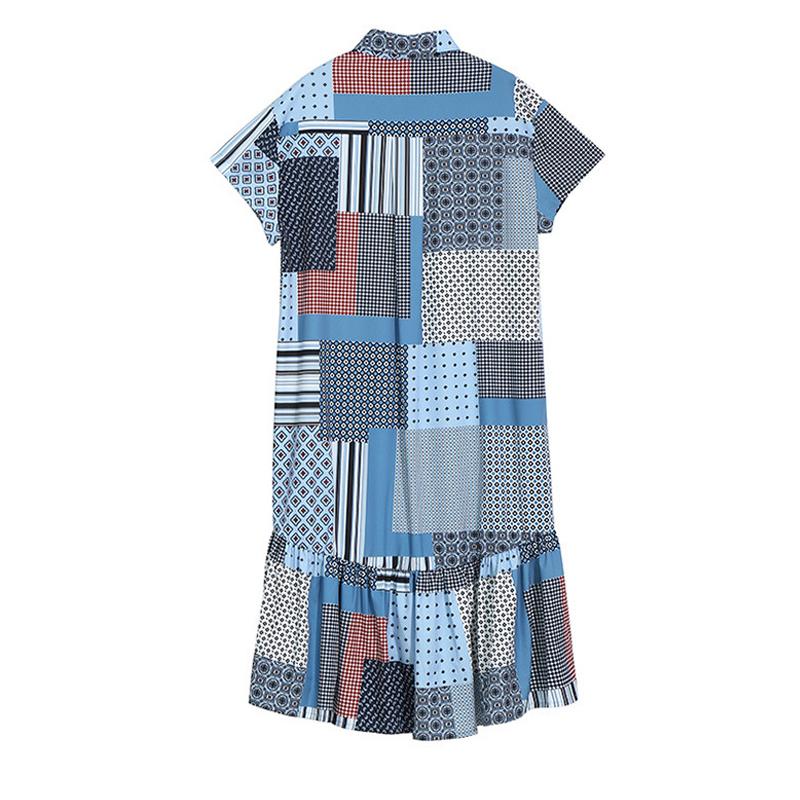 Summer Fashion Loose Printed Shirt Dress