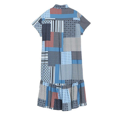Summer Fashion Loose Printed Shirt Dress