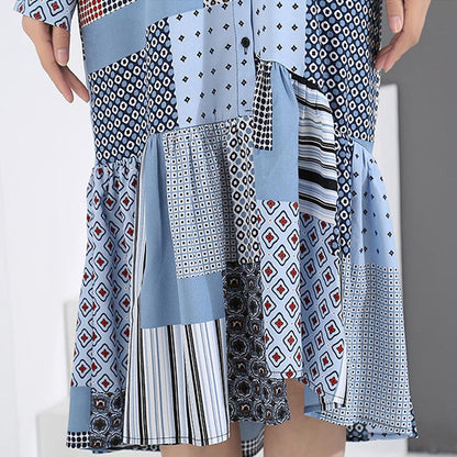 Summer Fashion Loose Printed Shirt Dress