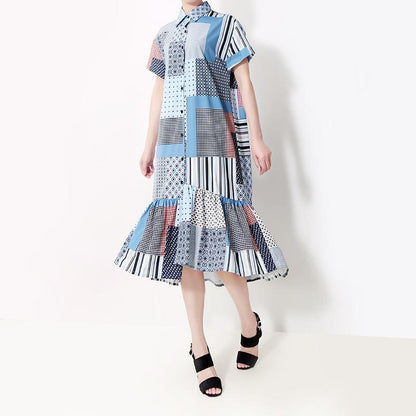 Summer Fashion Loose Printed Shirt Dress