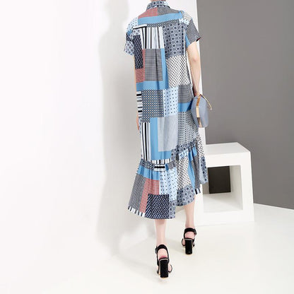 Summer Fashion Loose Printed Shirt Dress