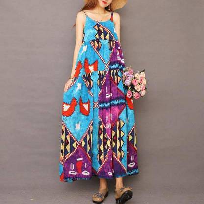 Summer Floral Printed Cool Suspender Dress