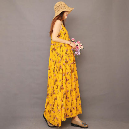 Summer Floral Printed Cool Suspender Dress