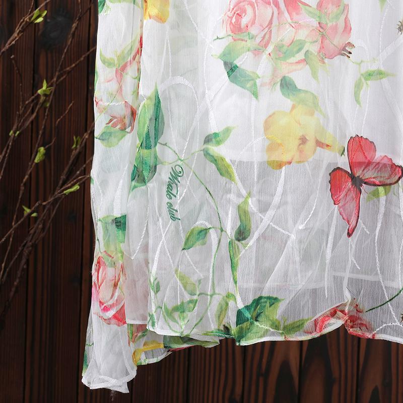 Summer Floral Printing Casual Sleeveless Loose Dress