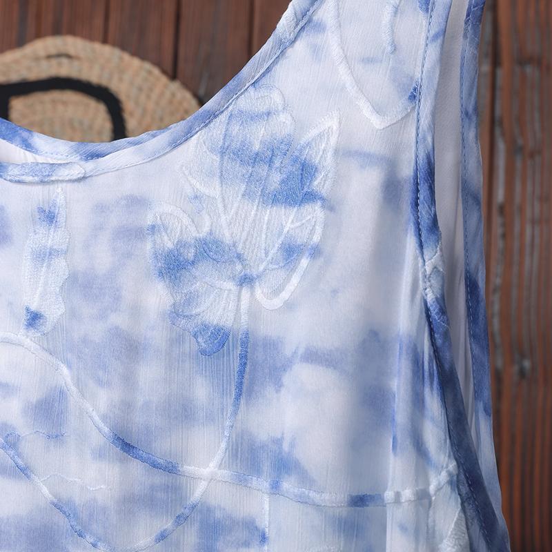 Summer Floral Printing Casual Sleeveless Loose Dress