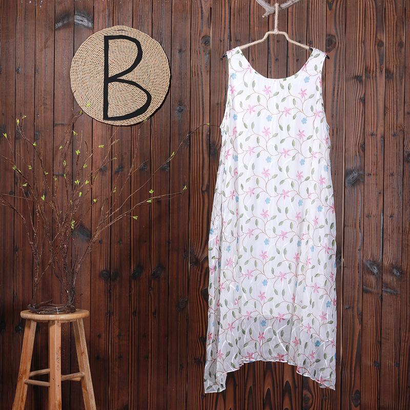 Summer Floral Printing Casual Sleeveless Loose Dress