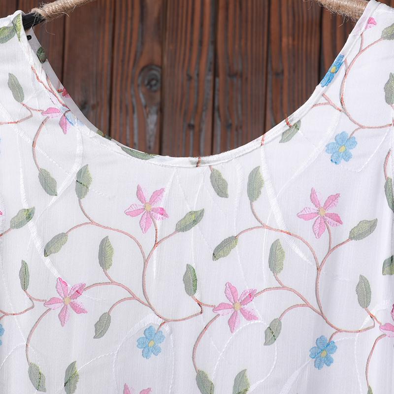 Summer Floral Printing Casual Sleeveless Loose Dress