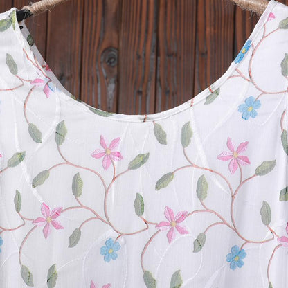 Summer Floral Printing Casual Sleeveless Loose Dress