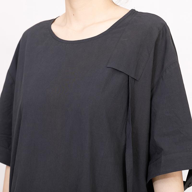 Summer High-low Hem Short Sleeve Lacing Dress