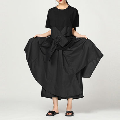Summer Irregular Cotton Blouse With Bow