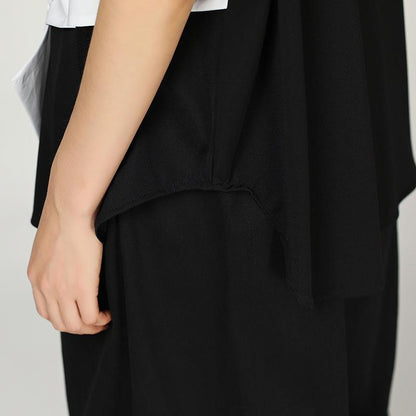 Summer Irregular Cotton Blouse With Bow