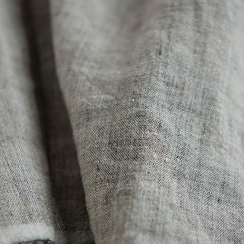 Summer Linen Solid Color Gray Wide Leg Pants