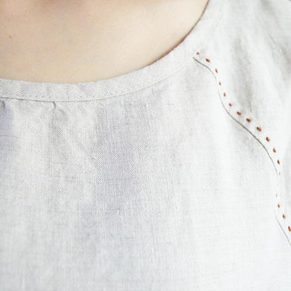 Summer Loose Embroidered Fishes Midi Dress