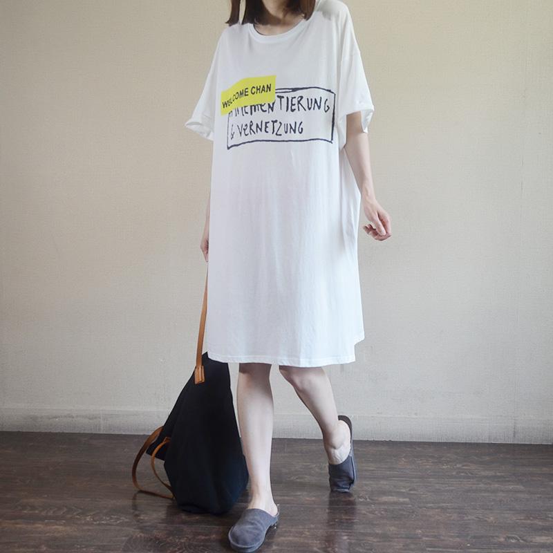 Summer Loose Letter Casual Straight Dress