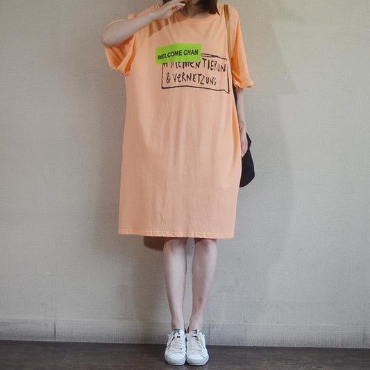 Summer Loose Letter Casual Straight Dress