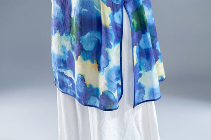 Short Sleeve Slit Summer Casual Printed Dress