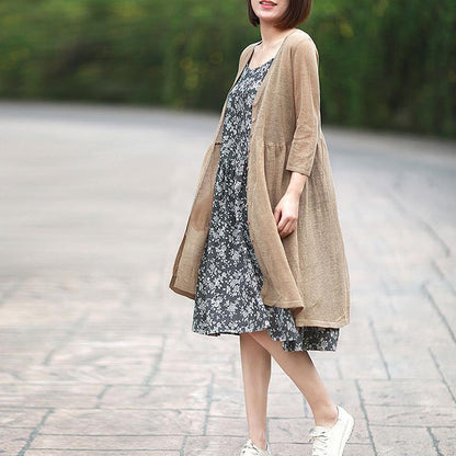 Summer O-Neck Sleeveless Floral Printed Slip Dress
