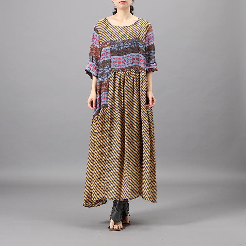 Summer Patchwork Irregular Printed Loose Dress